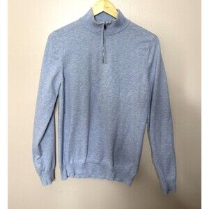 Reiss Hero Quarter Zip Sweater Mens Small Blue Mock Neck 1/4 Pullover